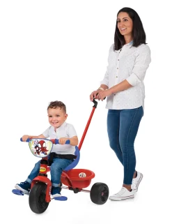 Smoby Triciclo Spidey, 7600740337, +15 Mesi, Evolutivo, Con Asta Parentale, Licenza Ufficiale Spidey, Con Cintura Di Sicurezza, Vano Portaoggetti