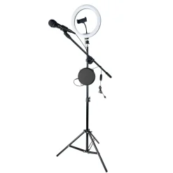 Stage Microphone And Ring Light
