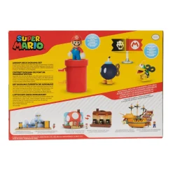 Super Mario Diorama Galeone Volante Di Bowser Con Personaggi Articolati