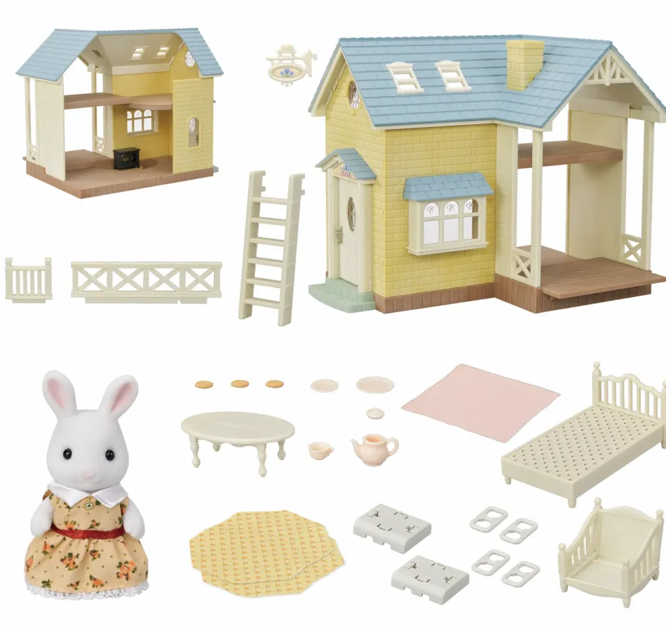 Sylvanian Families Case Personaggi Collezzionabili Cottage Blu Gift Set