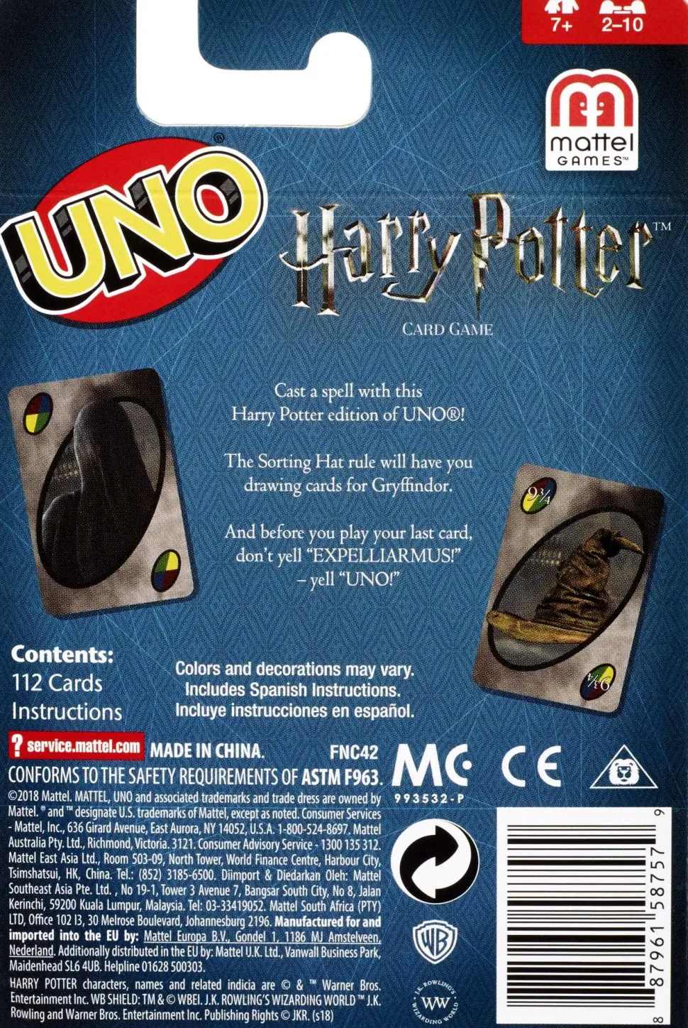 Uno Versione Harry Potter, Gioco Di Carte