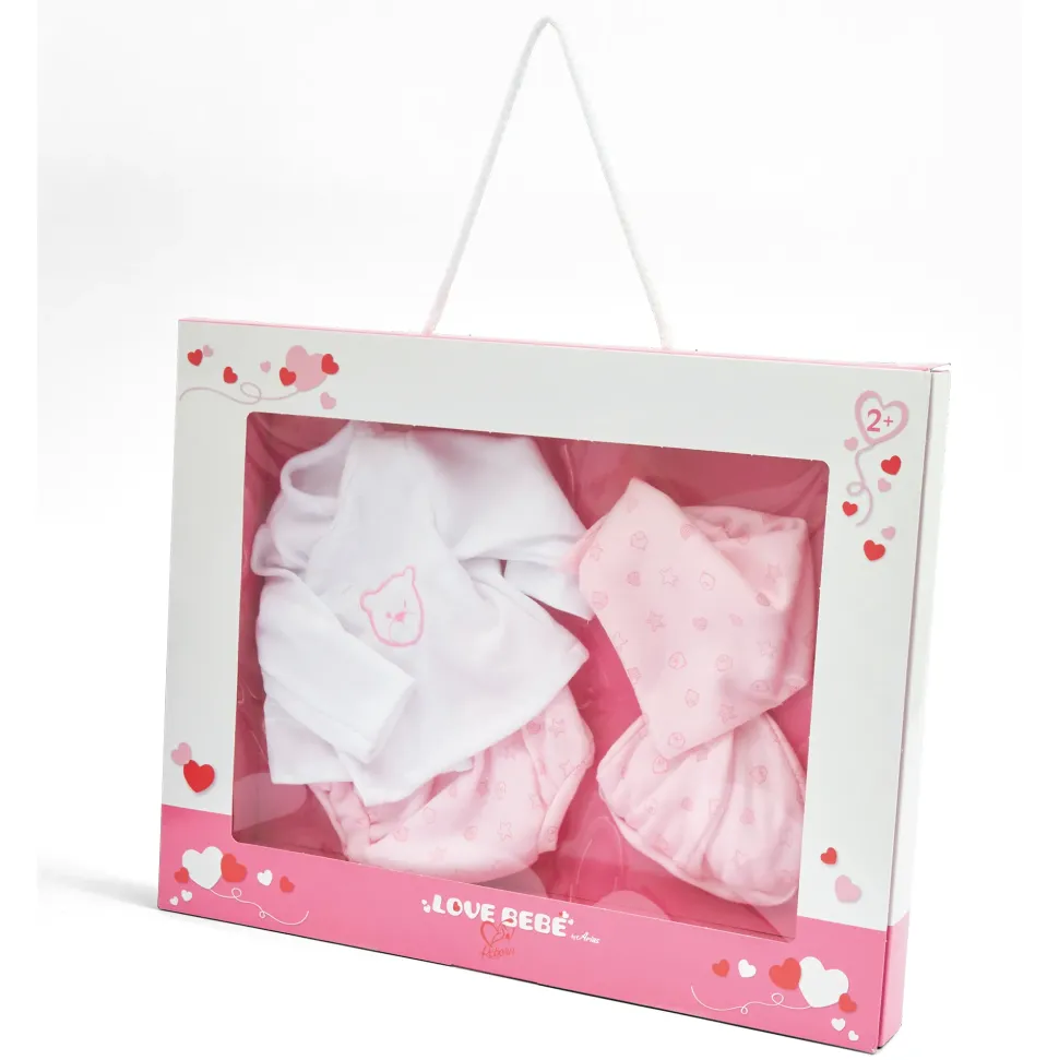 Vestito Bebe Reborn 45 Cm Con Chiusura A Portafoglio E Ricamo