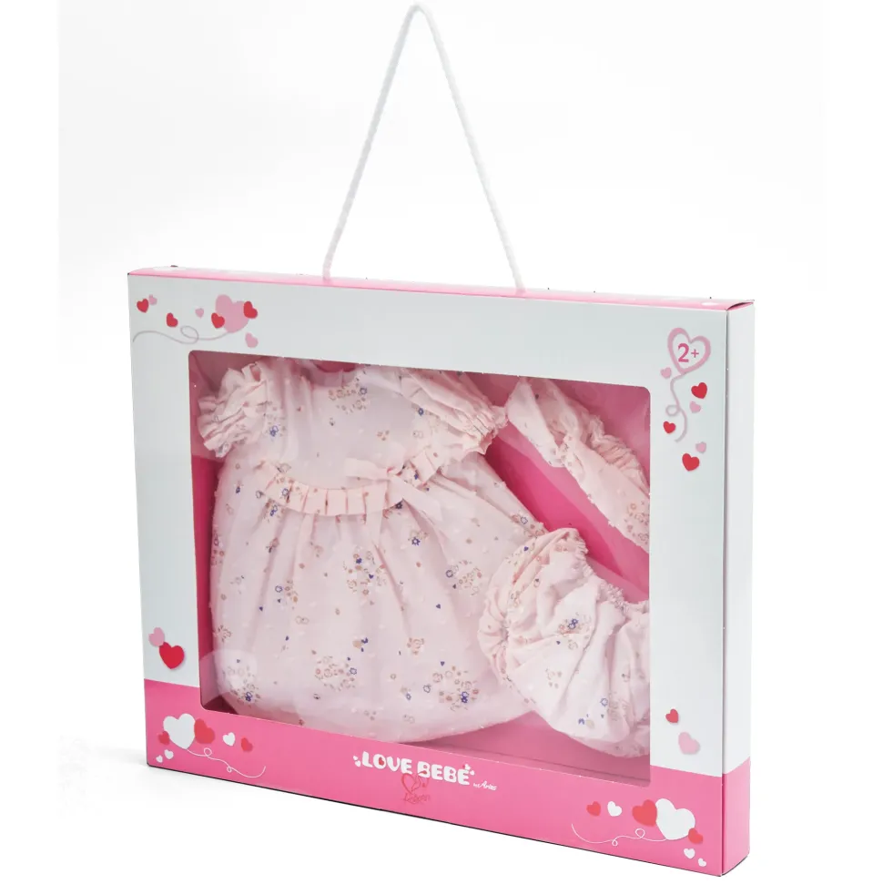 Vestito Bebe Reborn 45 Cm Con Decorazioni Floreali