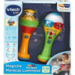 Vtech Magiche Maracas Luminose 100% Bilingue Per Scoprire L'Inglese Con La Musica!
