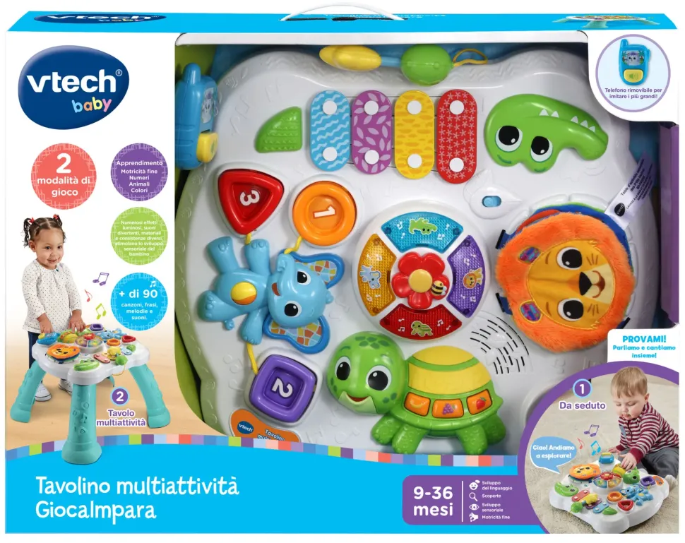 Vtech Tavolo Multiattivita Giocaimpara Con Tante Attivita Per Sviluppare I Sensi Del Bambino!